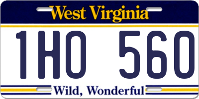 WV license plate 1HO560