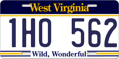 WV license plate 1HO562