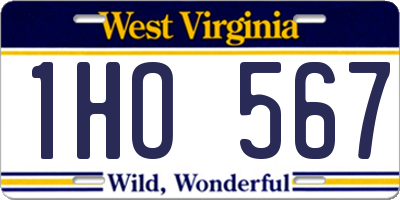 WV license plate 1HO567