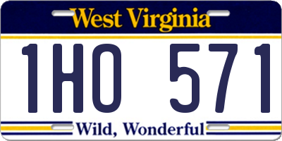 WV license plate 1HO571