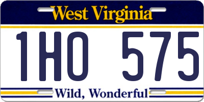 WV license plate 1HO575