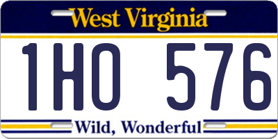 WV license plate 1HO576