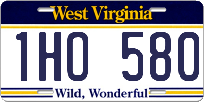 WV license plate 1HO580