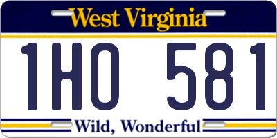 WV license plate 1HO581