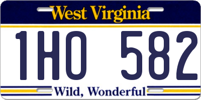 WV license plate 1HO582