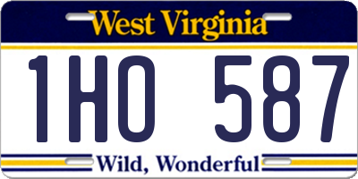 WV license plate 1HO587