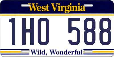 WV license plate 1HO588
