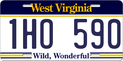 WV license plate 1HO590
