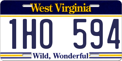 WV license plate 1HO594