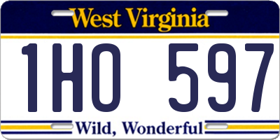 WV license plate 1HO597