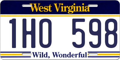 WV license plate 1HO598
