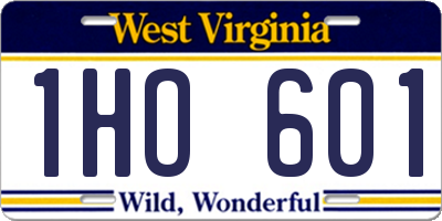 WV license plate 1HO601
