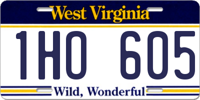 WV license plate 1HO605