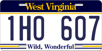 WV license plate 1HO607