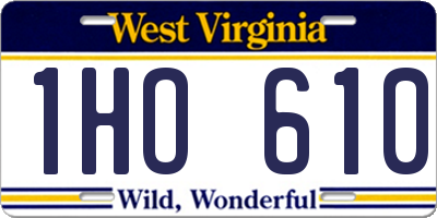WV license plate 1HO610