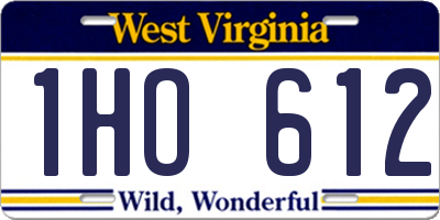 WV license plate 1HO612