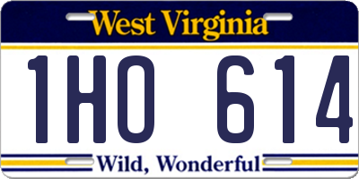 WV license plate 1HO614