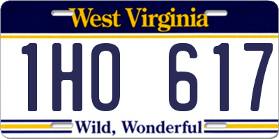 WV license plate 1HO617