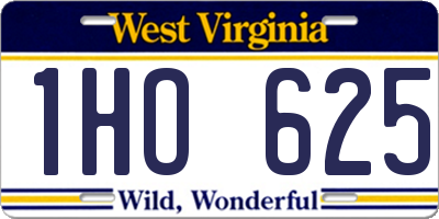WV license plate 1HO625