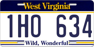 WV license plate 1HO634