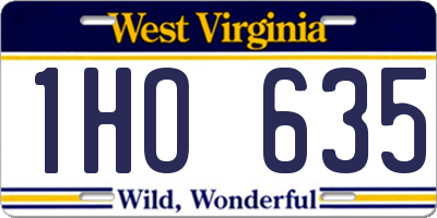 WV license plate 1HO635