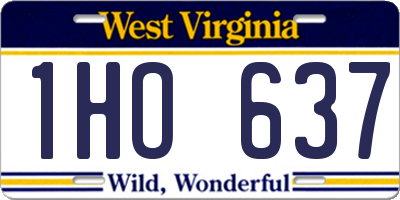 WV license plate 1HO637