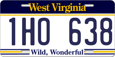 WV license plate 1HO638