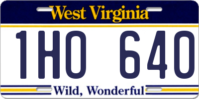 WV license plate 1HO640