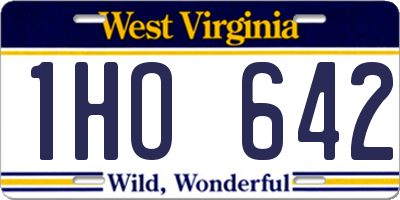 WV license plate 1HO642