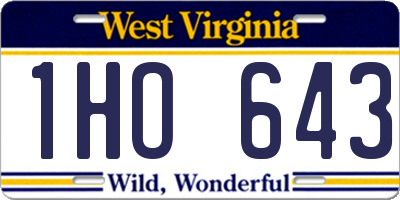 WV license plate 1HO643