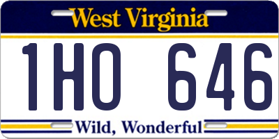 WV license plate 1HO646