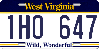 WV license plate 1HO647