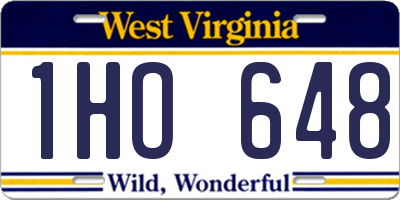 WV license plate 1HO648