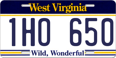 WV license plate 1HO650