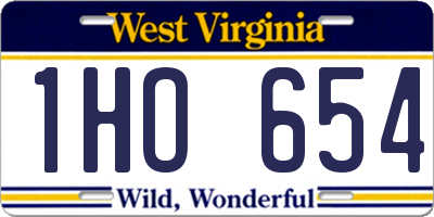 WV license plate 1HO654