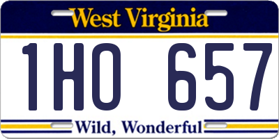 WV license plate 1HO657