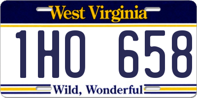 WV license plate 1HO658