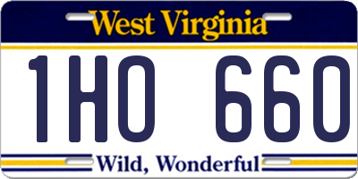 WV license plate 1HO660