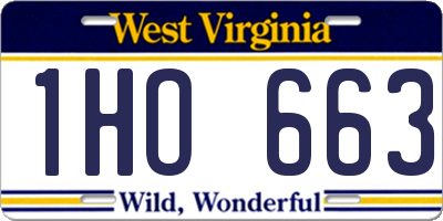 WV license plate 1HO663