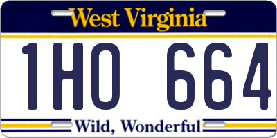 WV license plate 1HO664