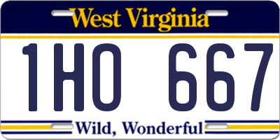 WV license plate 1HO667