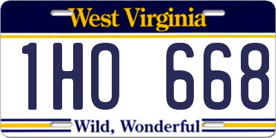 WV license plate 1HO668