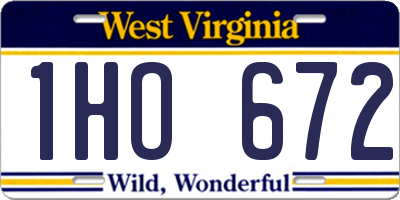 WV license plate 1HO672