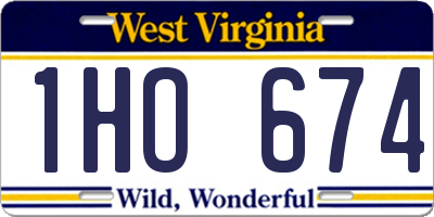 WV license plate 1HO674