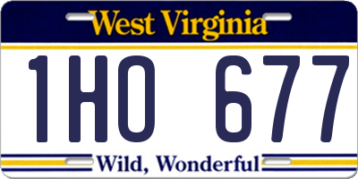WV license plate 1HO677