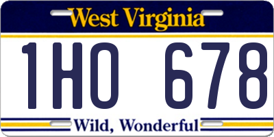 WV license plate 1HO678