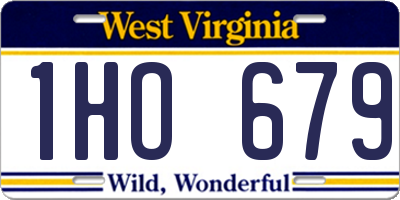 WV license plate 1HO679