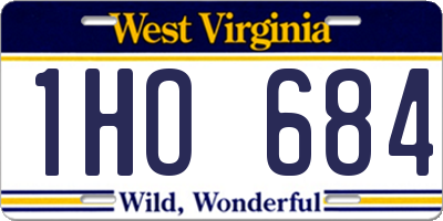 WV license plate 1HO684