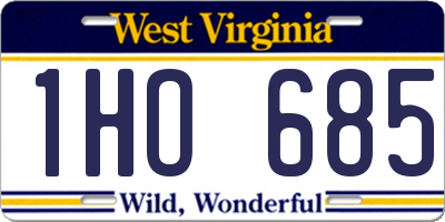 WV license plate 1HO685