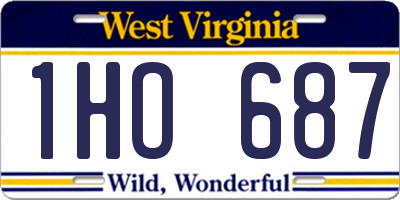 WV license plate 1HO687